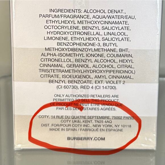 New! Touch By BURBERRY Women’s Eau De Parfum Made In Spain 100 ML Serial# 4096 - Picture 8 of 12